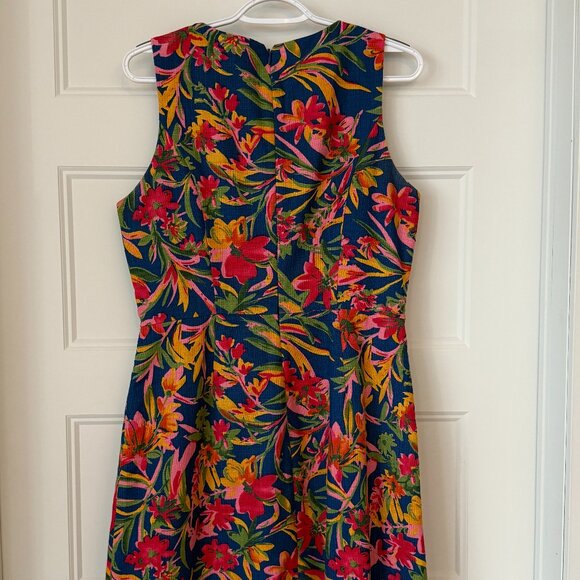 J.Crew Vibrant Tropical Floral Sleeveless Dress | Size 8 - Picture 2 of 7